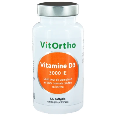 Afbeelding van VitOrtho Vitamine D3 3000 IE Softgels 120st