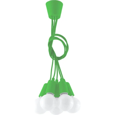 Afbeelding van Sollux Lighting Diego 5 Licht Plafond Cluster Hanglamp Groen