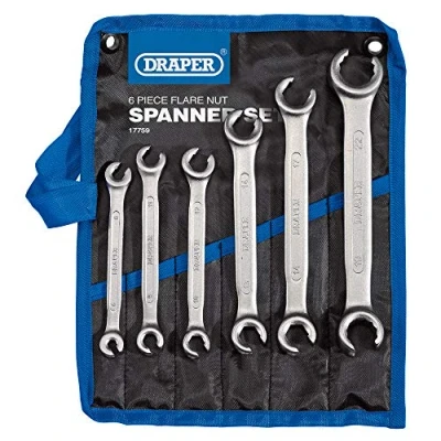 Afbeelding van Draper 17759 Flare Moer Spanner Set (6 Stuk), Zilver