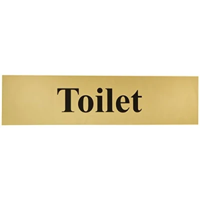 Afbeelding van Scan SCA6051 Zelfklevend messing effect bord Toilet,Wit, 200 x 50mm