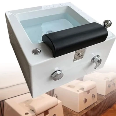 Afbeelding van Draagbare Pedicure Voet Spa Bad Ontspannende Voeten met Acryl Stoel, Douche Wassen &amp; Massage Ideaal voor Thuis, Salon Gebruik Kom Voetenbad en Wastafel functies