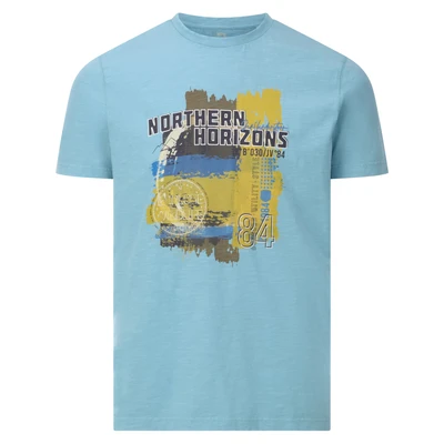 Afbeelding van Jan Vanderstorm loose T shirt NORHEIM Plus Size lichtblauw