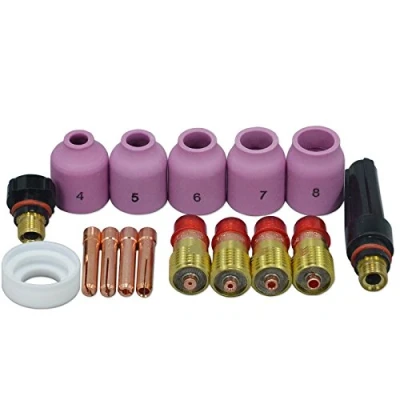 Afbeelding van RIVERWELD TIG stompe Gas Lens 17GL332 2.4mm 10N24S 53N61S D12.50mm Kit Fit DB SR WP 17 18 26 Lastoorts 16 stks