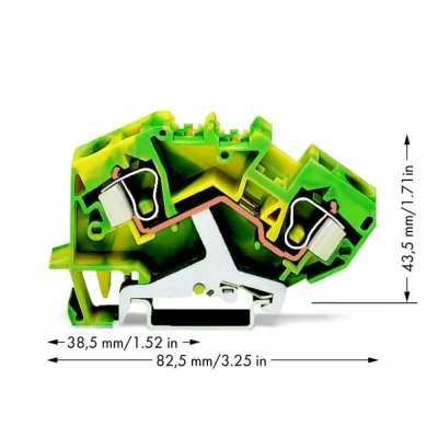Afbeelding van WAGO 784 607 Aardingsklem 10 mm Spanveer Toewijzing: Terre Groen, Geel 25 stuk(s)