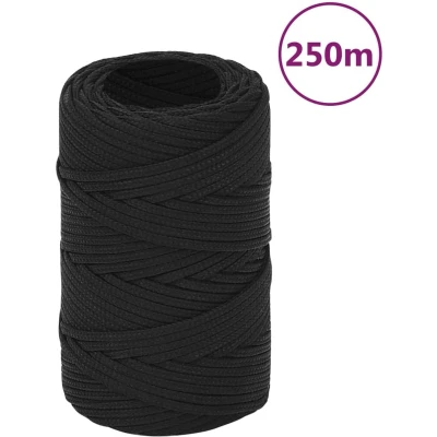 Afbeelding van vidaXL Boottouw 2 mm 250 m polypropeen zwart