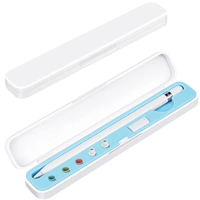 Afbeelding van CASEBOT Hoesje voor Apple Pencil 1e, 2e generatie, opbergdoos met accessoirevakken (blauw), Blauw, Compact