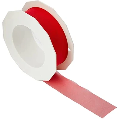 Afbeelding van Organzaband Sheer rood 25 mm x m op de rol Cadeaulint lint Organza
