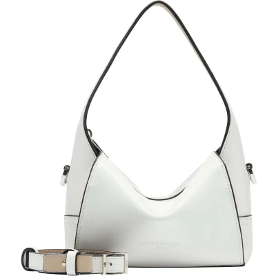 Afbeelding van LIEBESKIND BERLIN Leren Handtas Schoudertas Lou 2 Calf Optic Hobo Bag Arctic Wit