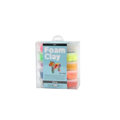 Afbeelding van Klei Creotime foam basic 10 x 35gr kleuren