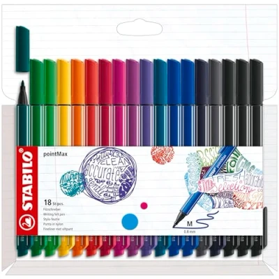 Afbeelding van Viltstift STABILO pointMax 488/18 medium assorti etui à 18 stuks