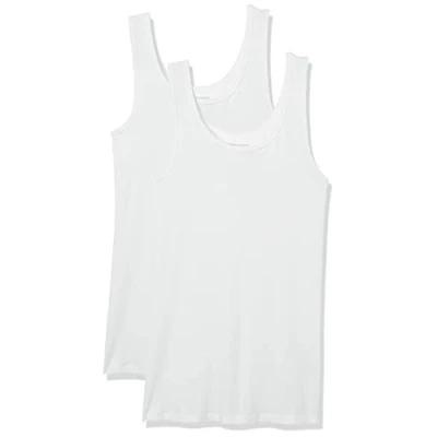 Afbeelding van Amazon Essentials Women&#039;s Tanktop met slanke pasvorm, Pack of 2, Wit, L