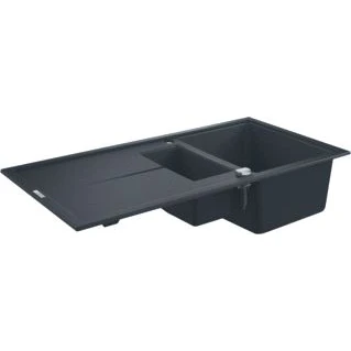 Afbeelding van Grohe rechthoekige dubbele spoelbak bladmontage opbouw afvoerplug vuilafstotend waste hxbxd 205x1000x500mm 31642ap0