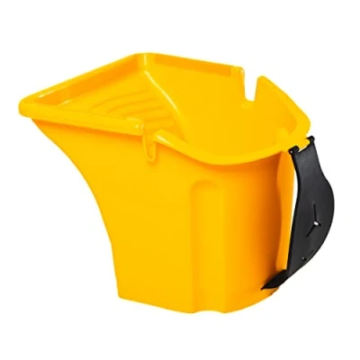Afbeelding van HARDY WORKING TOOLS Verfemmer met 5 stuks transparante inzetstukken, 2 l verfbeker, regelbare handgreep, kunststof emmer, bouwemmer speciale groeven, geel, A0146 329901