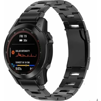 Afbeelding van Titanium schakelband Zwart Garmin Fenix 8 47mm