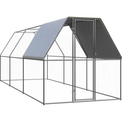 Afbeelding van vidaXL Kippenhok 2x6x2 m gegalvaniseerd staal