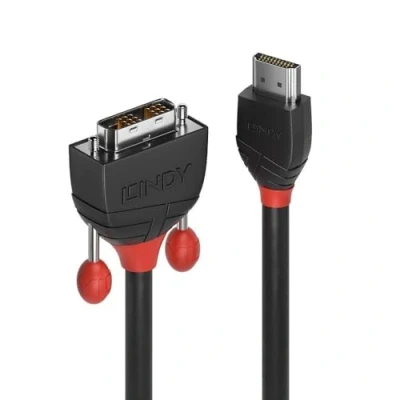 Afbeelding van LINDY 36271 HDMI kabel / DVI Adapterkabel A stekker, D 18+1 polige stekker 1.00 m Zwart