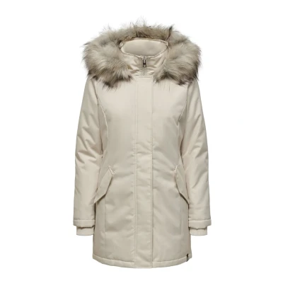 Afbeelding van ONLY Onlnewkaty Parka, Dames, Maat: Large, Moonbeam detail/nature fur