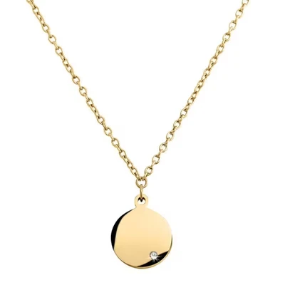 Afbeelding van Boccia 08065 03 Ketting Rondje titanium diamant 0.005 ct goudkleurig 47 cm