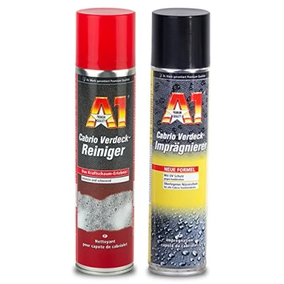 Afbeelding van Praktische premium set A1 Dr Wack 400 ml CABRIO VERDECK REINIGER schuimreiniger &amp; dekking impregnatie vochtbescherming bescherming voor textiel