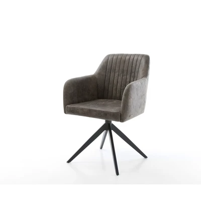 Afbeelding van Draaistoel Greg Flex kruisframe breed zwart grijs antiek 360 draaibaar