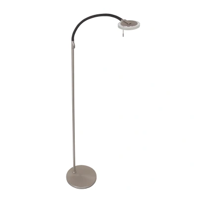 Afbeelding van Steinhauer Turound staande leeslamp staal met transparant glas dimmer