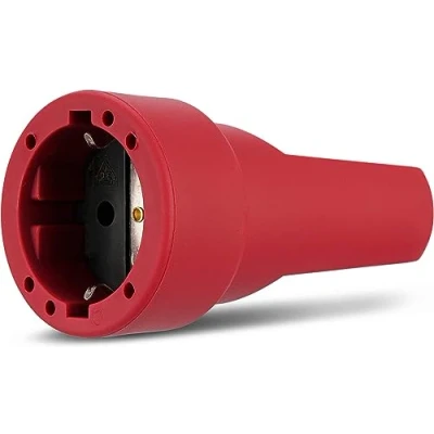 Afbeelding van REV 0512159555 Koppeling met randaarde Rubber 250 V Donkerrood IP20