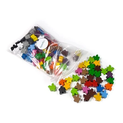 Afbeelding van Spieltz 120 speelfiguren voor bordspellen, hout, 16 x 10 mm, 15 kleuren, Made in Germany, stuks