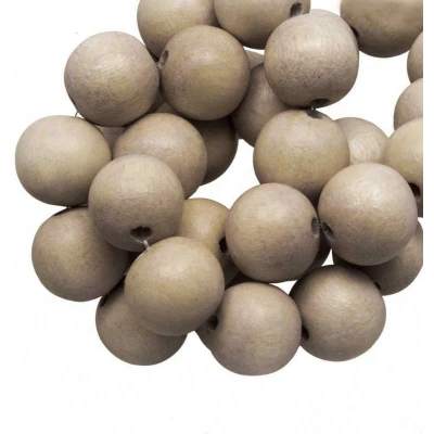 Afbeelding van Houten Kralen Vintage Look (6 mm) Ecru (140 stuks)