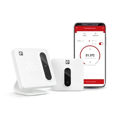 Afbeelding van Garza Smart 401367G Intelligente wifi thermostaat voor radiatoren en verwarming, met adapter, verbruiksmeter, touch bediening, open raamherkenning, app spraakbediening, Alexa/Google,