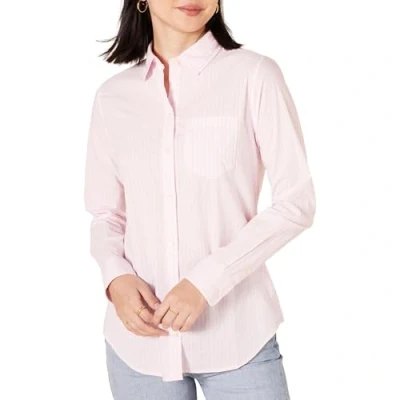 Afbeelding van Amazon Essentials damesshirt met lange mouwen,Roze streep,S M