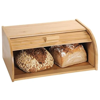 Afbeelding van Broodtrommel met rolluik FSC® Bamboe houten brooddoos