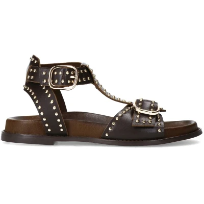 Afbeelding van Sacha leren sandalen donkerbruin