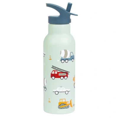 Afbeelding van A Little Lovely Company 500ml RVS Drinkfles Voertuigen XL