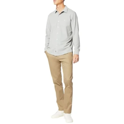 Afbeelding van Dockers Heren Slim Fit Signature Khaki Lux Katoen Stretch Broek, Nieuw Brits Khaki, 34W / 34L
