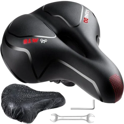 Afbeelding van YOUNGDO Fietszadel, comfortabele zachte brede racefietszadels, gelzadels. ademend mountainbikezadel, geschikt voor MTB, vouwfiets, racefiets, spinningfiets, hometrainer
