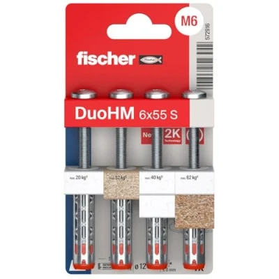 Afbeelding van Fischer DuoHM 6x55 S PH TX Hollewandplug 55 mm 572916 4 stuk(s)