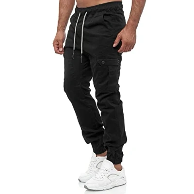 Afbeelding van Tazzio cargobroek heren jogger chino regular fit jeans 16610, zwart, 3XL