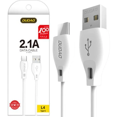Afbeelding van Dudao kabel USB Type C 2.1A 1m wit (L4T wit)