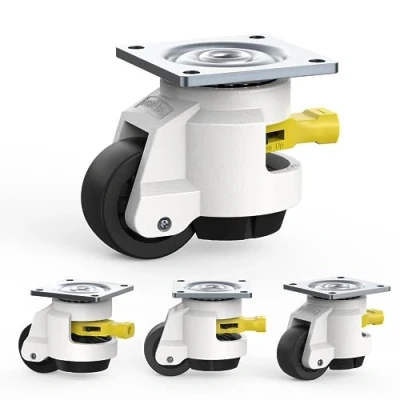Afbeelding van 4 stuks zware wielen met ratelgreep, ontwerp voor werkbank, 50 mm zwenkwielen, TD60, industriële wielen, meubelwielen, draagvermogen 1000 kg
