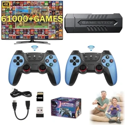 Afbeelding van 2025 Nieuwe Game Stick 4k 60.000 games, Retro Gaming Console Ingebouwde 60.000+ Plug &amp; Play TV Video for iedereen(64G)
