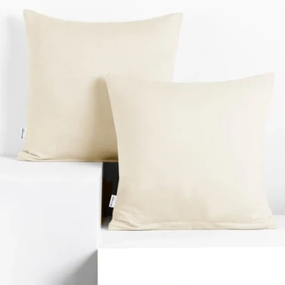 Afbeelding van DecoKing 2 kussenslopen 40x40 cm Jersey katoen ritssluiting Ecru Ivoor Amber