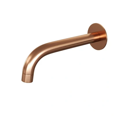 Afbeelding van Brauer Copper Edition Baduitloop gebogen uitloop 20cm rozet Koper geborsteld PVD