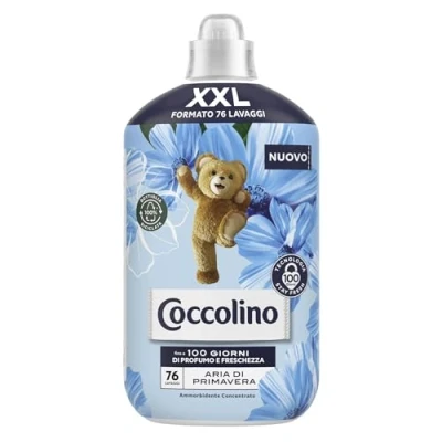 Afbeelding van Coccolino wasverzachter concentraat lentelucht, met Stay Fresh technologie, fruitige noten, roze en sandelhout, XXL formaat tot 76 wasbeurten, 1750 ml