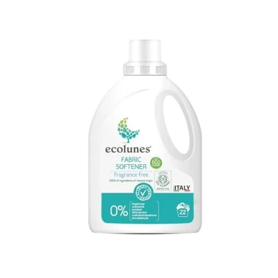 Afbeelding van Ecolunes geurvrije wasverzachter, 100% ingrediënten van natuurlijke oorsprong, speciaal samengesteld voor de gevoelige huid, veroorzaakt geen allergieën, dermatologisch getest, 1L