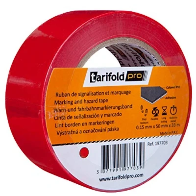 Afbeelding van Tarifold plakband, zelfklevend, voor de vloer, veiligheid, rood, 50 mm x 33 m, m