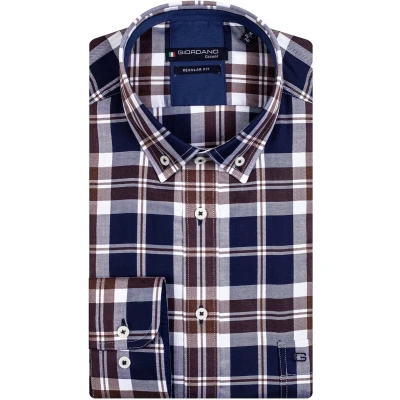 Afbeelding van Giordano casual overhemd donkerblauw
