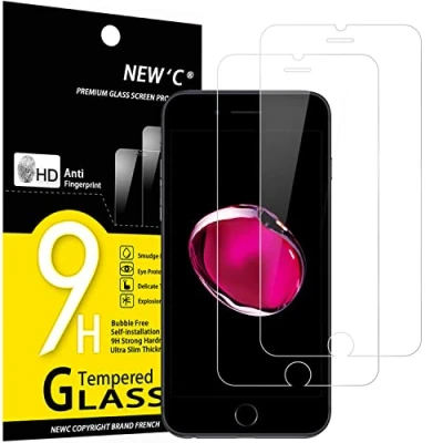 Afbeelding van NEW&#039;C 2 Stuks, Screen Protector voor iPhone SE 2022, 8/7 (4.7), Gehard Glass Schermbeschermer Film 0.33 mm ultra transparant, resistent