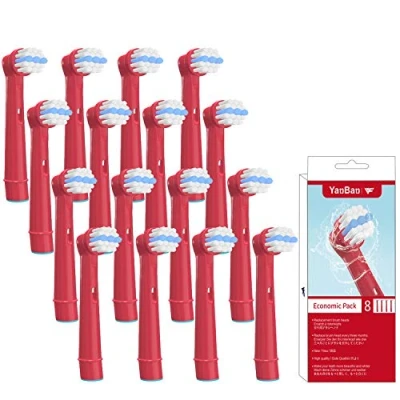 Afbeelding van YanBan 16 stks Kid&#039;s Tandenborstelkop Compatibel met Orale B Kinderen Vervanging Borstelkoppen voor Braun Elektrische Oplaadbare Tandenborstel Gevoelige Schoon, Professionele Zorg, Geavanceerde Power