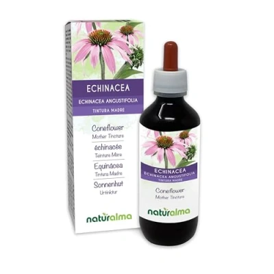 Afbeelding van Echinacea of Zonnehoed (Echinacea angustifolia) wortels Alcoholvrije moedertinctuur Naturalma Vloeibaar extract druppels 200 ml Voedingssupplement Veganistisch