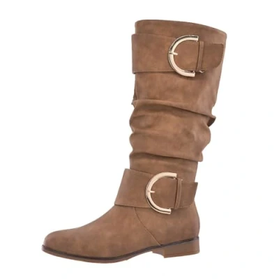 Afbeelding van Elara Dames Laarzen Slip on Chunkyrayan JY1989 Camel (Beige Sohle) 42